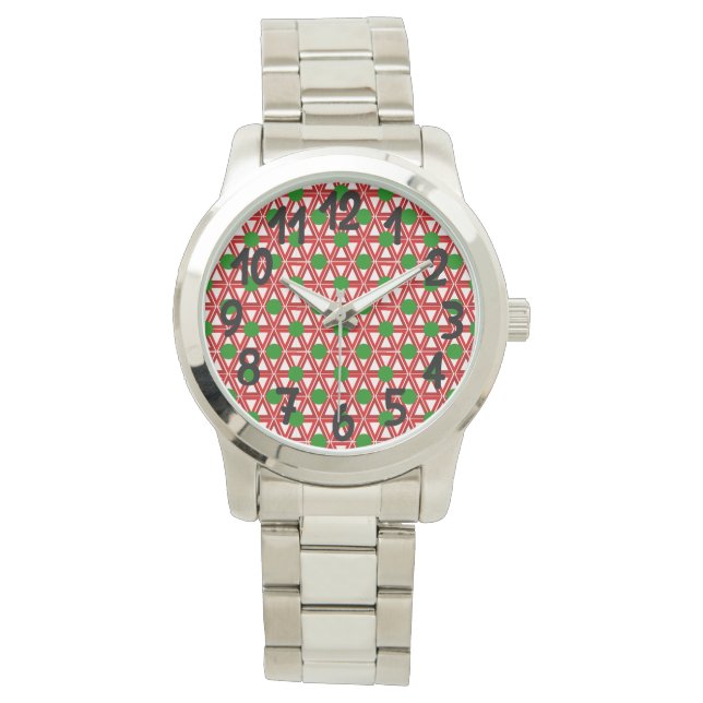 Reloj De Pulsera Navidades Triangle Quilt (Anverso)