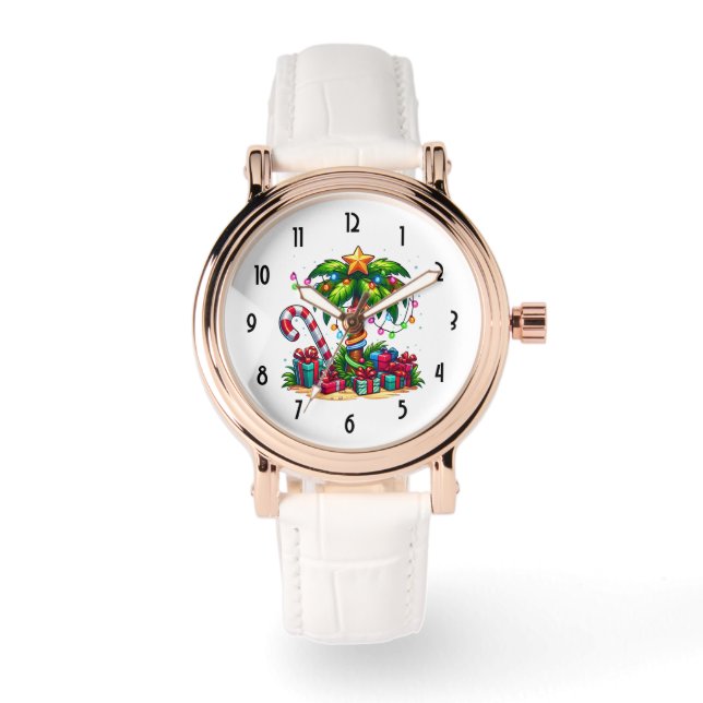 Reloj De Pulsera Navidades tropicales arbol de palmas de vacaciones (Anverso)
