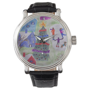 Reloj De Pulsera Navidades Village Watch