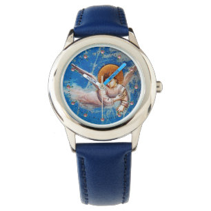 RELOJ DE PULSERA NAVIDADES VOLADORES ANGEL EN CIELO AZUL