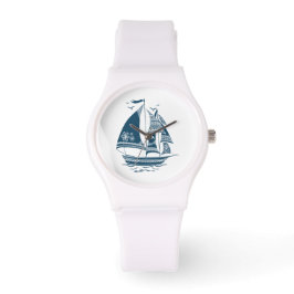 Reloj De Pulsera Navy-blue barco de vela