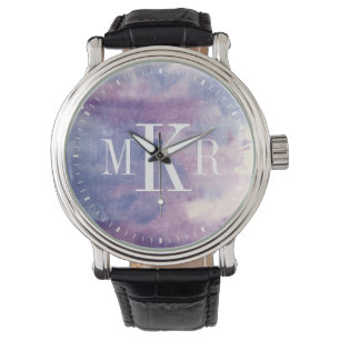 Reloj De Pulsera Neblina púrpura II del monograma el