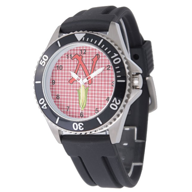 Reloj De Pulsera Nebraska Red Purpurina Ladies Watch (Angular)