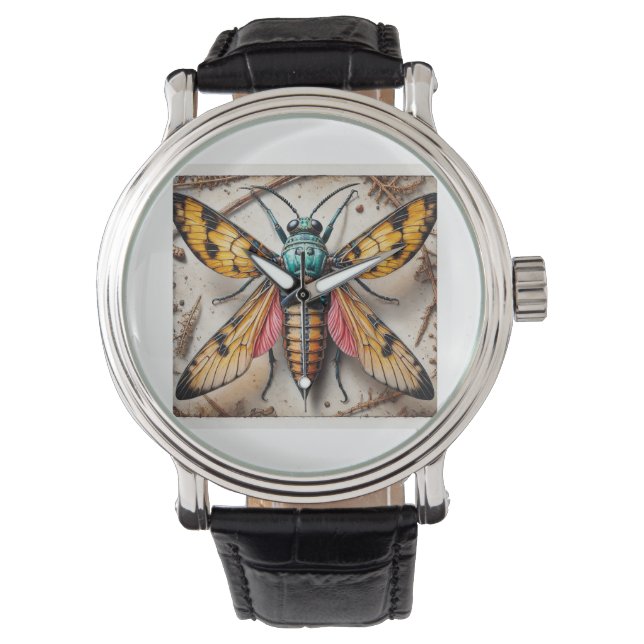 Reloj De Pulsera Necalphus Insect View 060924IREF233 - Watercolor (Anverso)