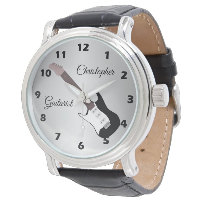 Reloj de pulsera negra de guitarra eléctrica (Angular)