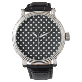 Reloj De Pulsera Negro con puntos blancos