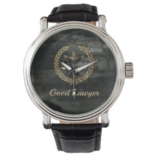 Reloj De Pulsera Negro de Aquarel y abogado del oro