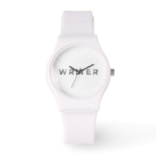 Reloj De Pulsera negro de la prensa de copiar del escritor