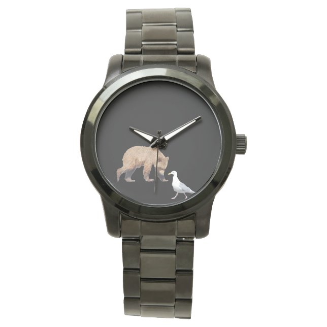 Reloj de pulsera negro estilo grande unisex (Anverso)