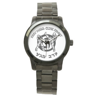 Reloj de pulsera negro unisex -Krav Maga
