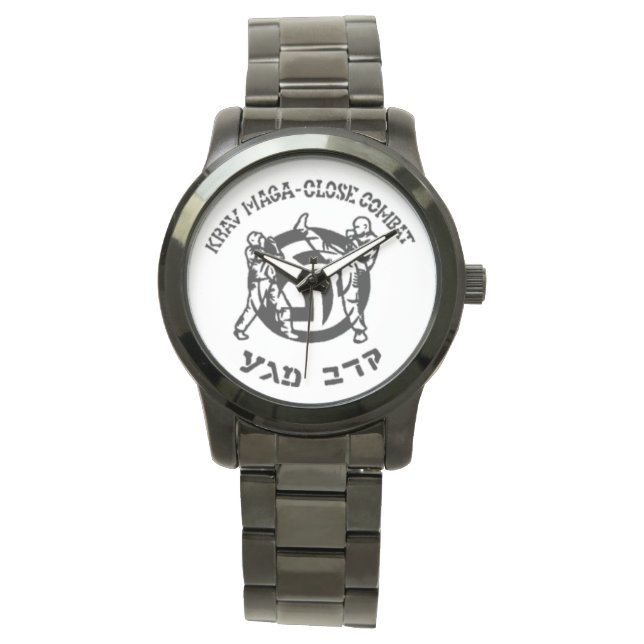Reloj de pulsera negro  unisex -Krav Maga (Anverso)