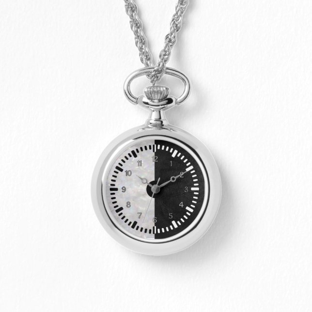 Reloj De Pulsera Negro Y Blanco Moderno (Anverso)