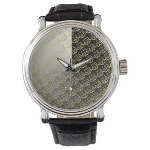 Reloj De Pulsera Negro y oro Alá