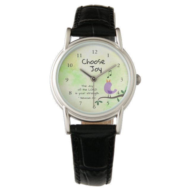 Reloj De Pulsera Nehemías 8:10 La alegría de Jehovah es tu fuerza (Anverso)