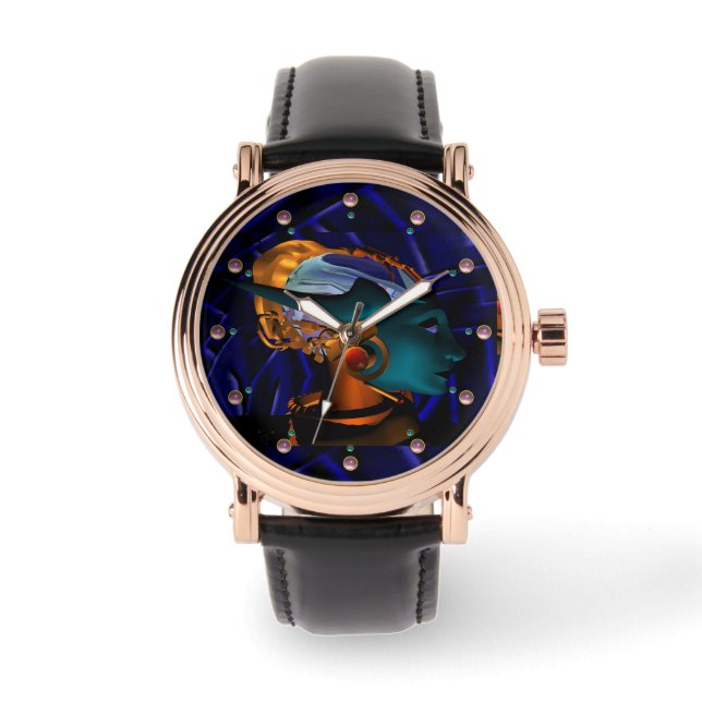 Reloj De Pulsera NEMES /HYPER ANDROID,Ciencia Azul Ficción Sci-Fi (Anverso)