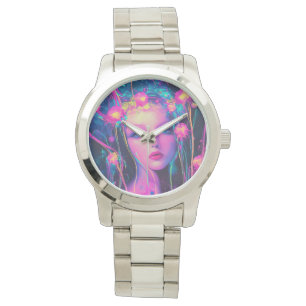 Reloj De Pulsera Neon Alien Goddess