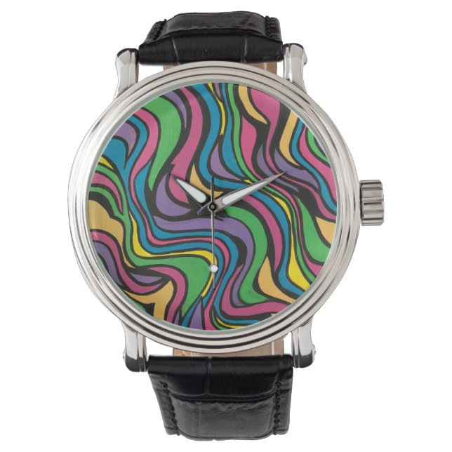 Reloj De Pulsera Neon Brook-Hand Painted Abstract Art (Anverso)