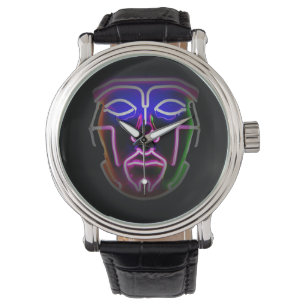 Reloj De Pulsera Neon Cyborg Negro futurista