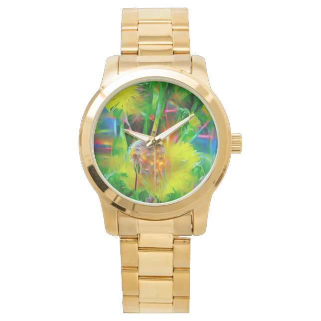 Reloj De Pulsera Neon Glow Dandelions en Dream Garden (Anverso)