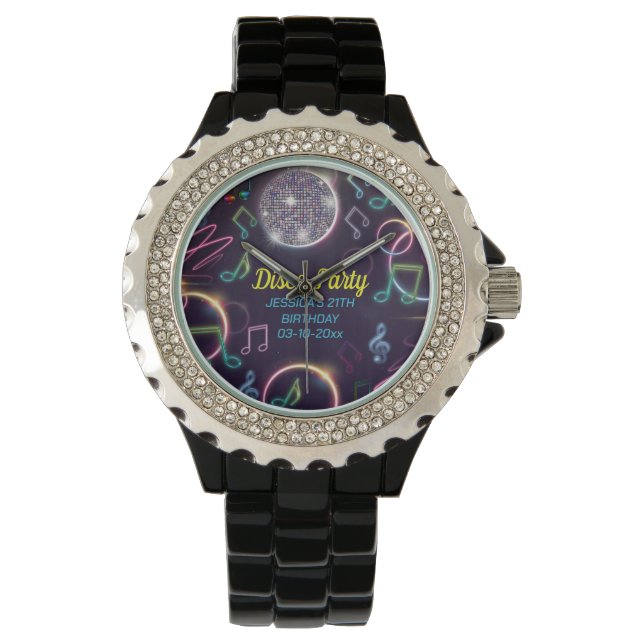 Reloj De Pulsera Neon Glow Disco Dance Birday Party (Anverso)