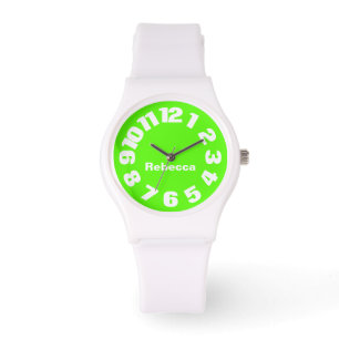 Reloj De Pulsera Neon Green Personalized Women's Watch