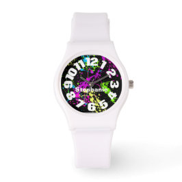 Reloj De Pulsera Neon Paint Splatter