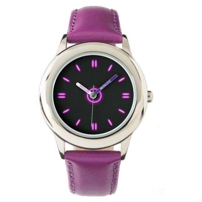 Reloj De Pulsera Neón rosa (Anverso)
