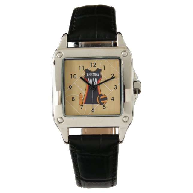 Reloj De Pulsera Netball personalizado (Anverso)