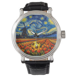 Reloj De Pulsera Netherlands Landmark and Landscape Soccer