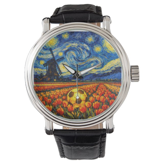 Reloj De Pulsera Netherlands Landmark and Landscape Soccer (Anverso)