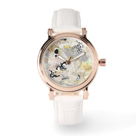 Reloj De Pulsera Neutral Elegant Abstract Collage Design