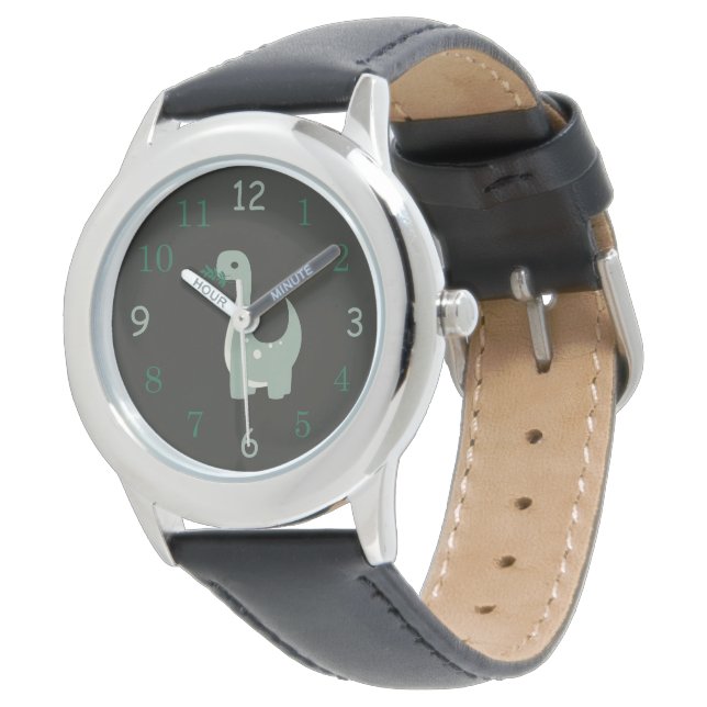 Reloj De Pulsera Neutral verde de los dinosaurios (Angular)