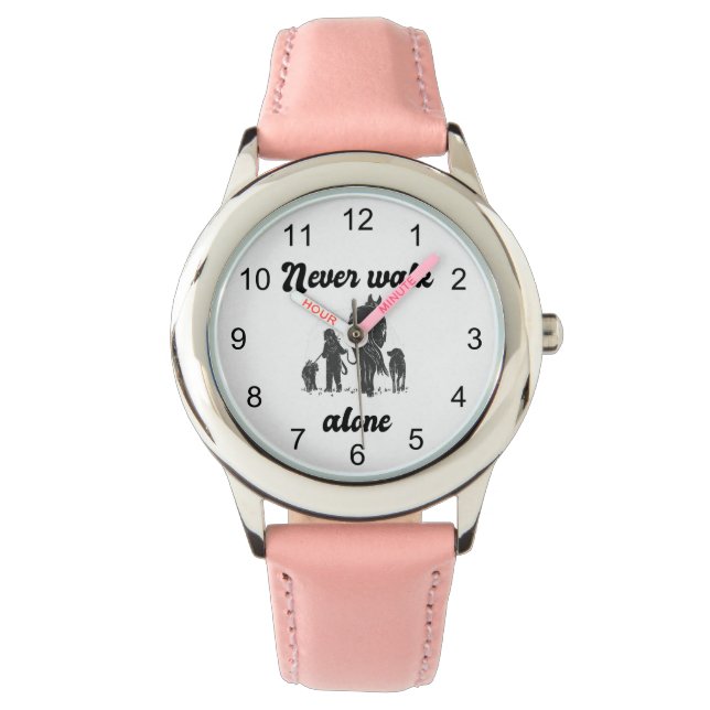 Reloj De Pulsera Never Walk Alone – Rustic Animal Lover  (Anverso)