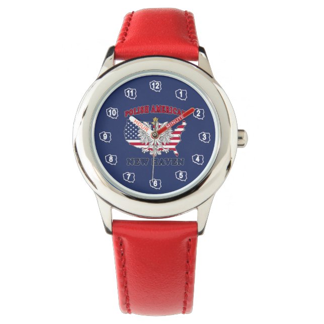 Reloj De Pulsera New Haven Connecticut Polaco (Anverso)