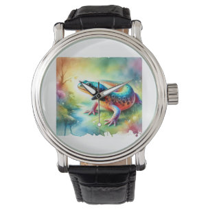 Reloj De Pulsera Newt in a Vibrant Watercolor Scene 100924AREF122 -