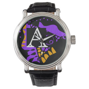 Reloj De Pulsera Nido de pájaro - Carta inicial personalizada A