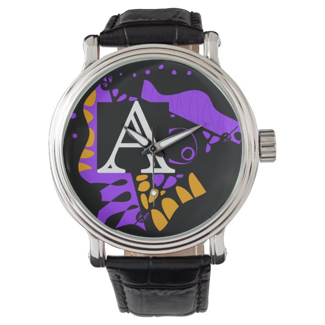 Reloj De Pulsera Nido de pájaro - Carta inicial personalizada A (Anverso)