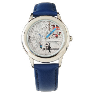 Reloj De Pulsera Nieve Asakusa Yedo Musashi Provincia de Hiroaki Ta