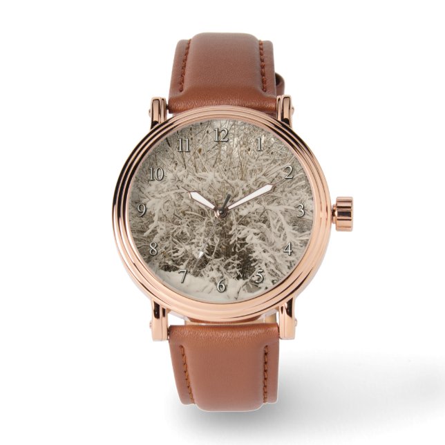 Reloj De Pulsera nieve de invierno adornada (Anverso)