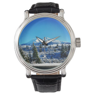 Reloj De Pulsera Nieve de invierno en el Monte Shasta, CA