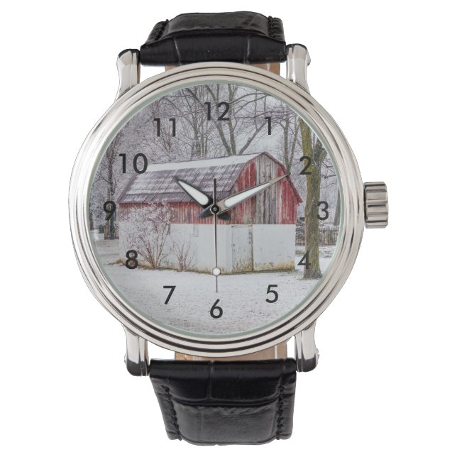 Reloj De Pulsera Nieve En El Granero Rojo (Anverso)
