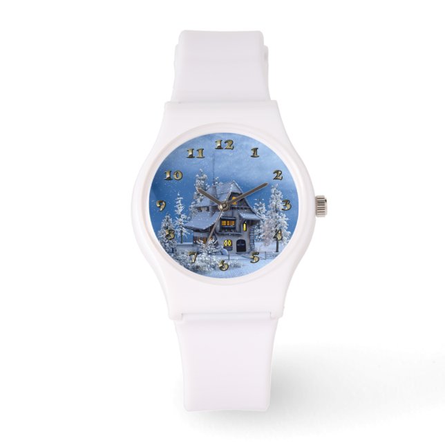 Reloj De Pulsera Nieve navidad en casa de Gingerbread (Anverso)