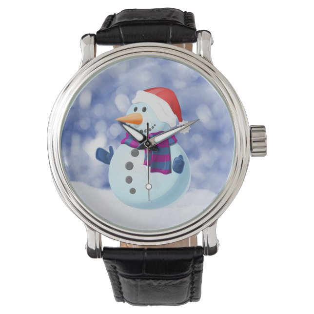 Reloj De Pulsera Nieve navideña en invierno de invierno (Anverso)
