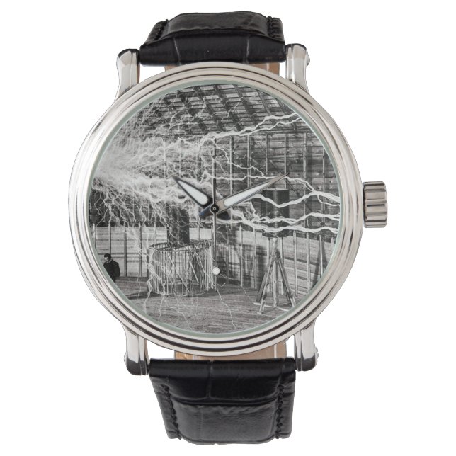 Reloj De Pulsera Nikola Tesla Electricidad (Anverso)