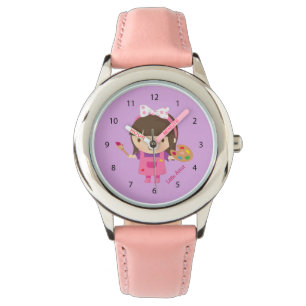 Reloj De Pulsera Niña Artista Pintora Pequeña y Linda