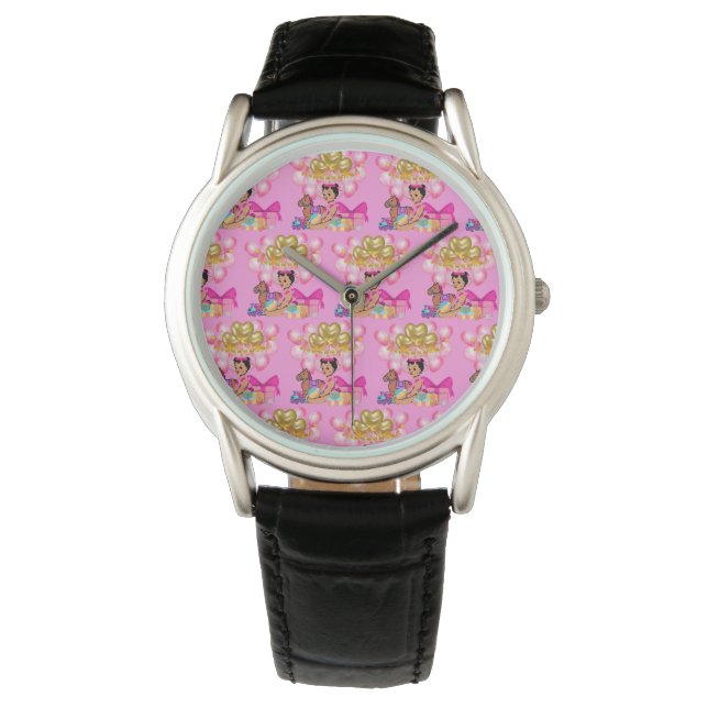 Reloj De Pulsera Niña bebé de rosa (Anverso)