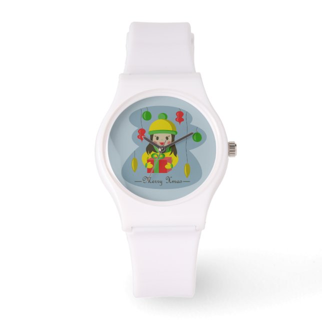 Reloj De Pulsera Niña con caja de regalo de Navidad  (Anverso)