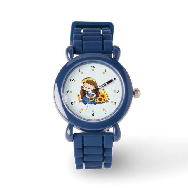 Reloj De Pulsera Niña con girasoles (Anverso)