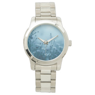 Reloj De Pulsera Niña de flores pequeñas azul oxidado