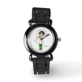 Reloj De Pulsera Niña divertida con flores de margarita